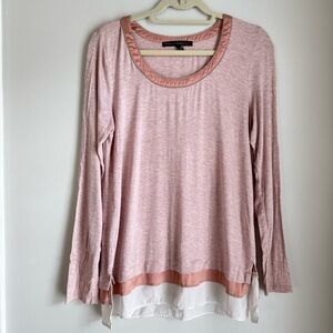 White House Black Market Blush Pink Layered Blouse